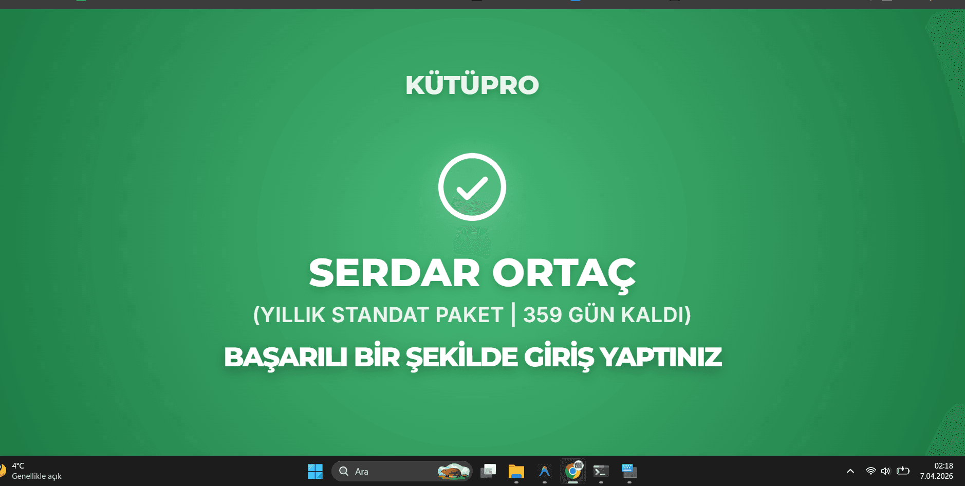 Üye Onay ve Bilgilendirme Ekranı
