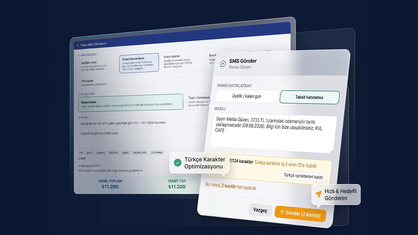 SMS Paneli Ekran Görüntüsü